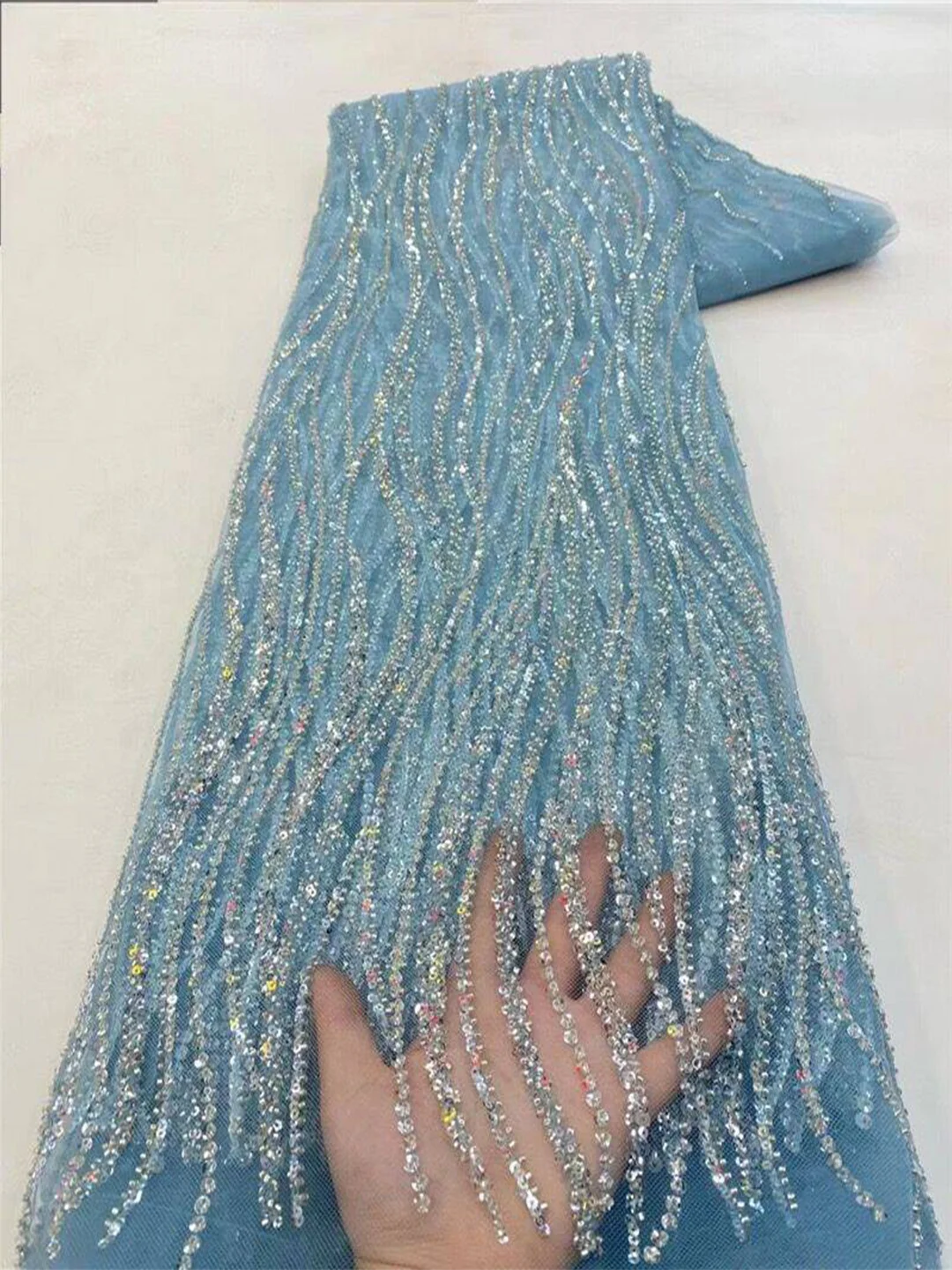 Glitter Tablecloth - Tecido de Tule Bordado na Cor