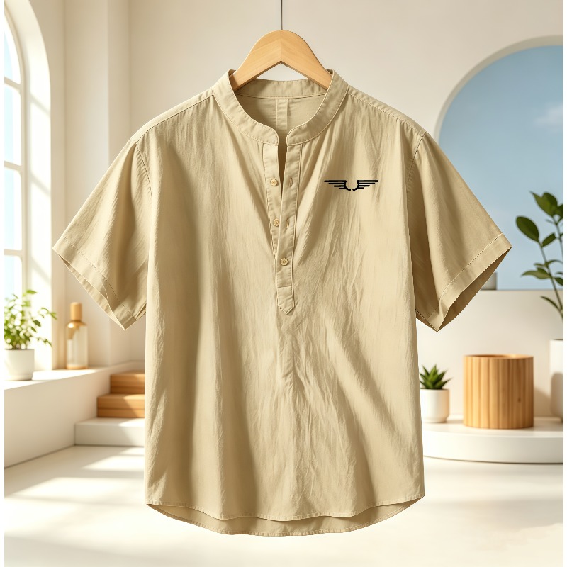 Event Support - Camisa masculina de algodão e linho
