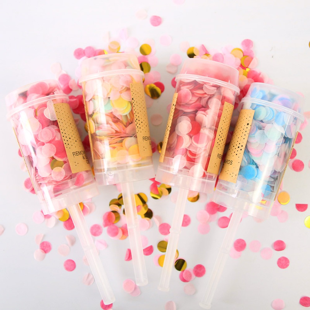 Confetti Cannon Tube - Rodada Push Up Confetti Poppers, Explodindo,