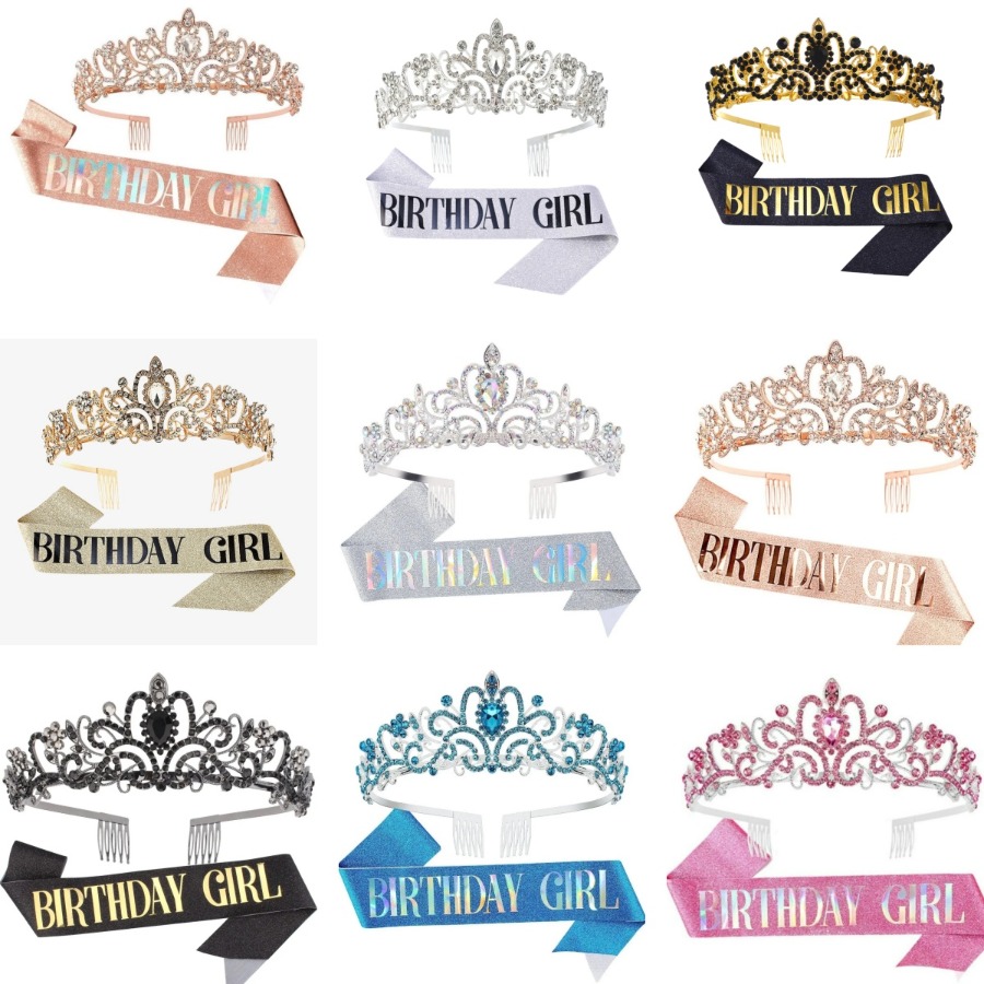 Birthday Sash Glitter - Conjunto de 2 peças: Tiara de