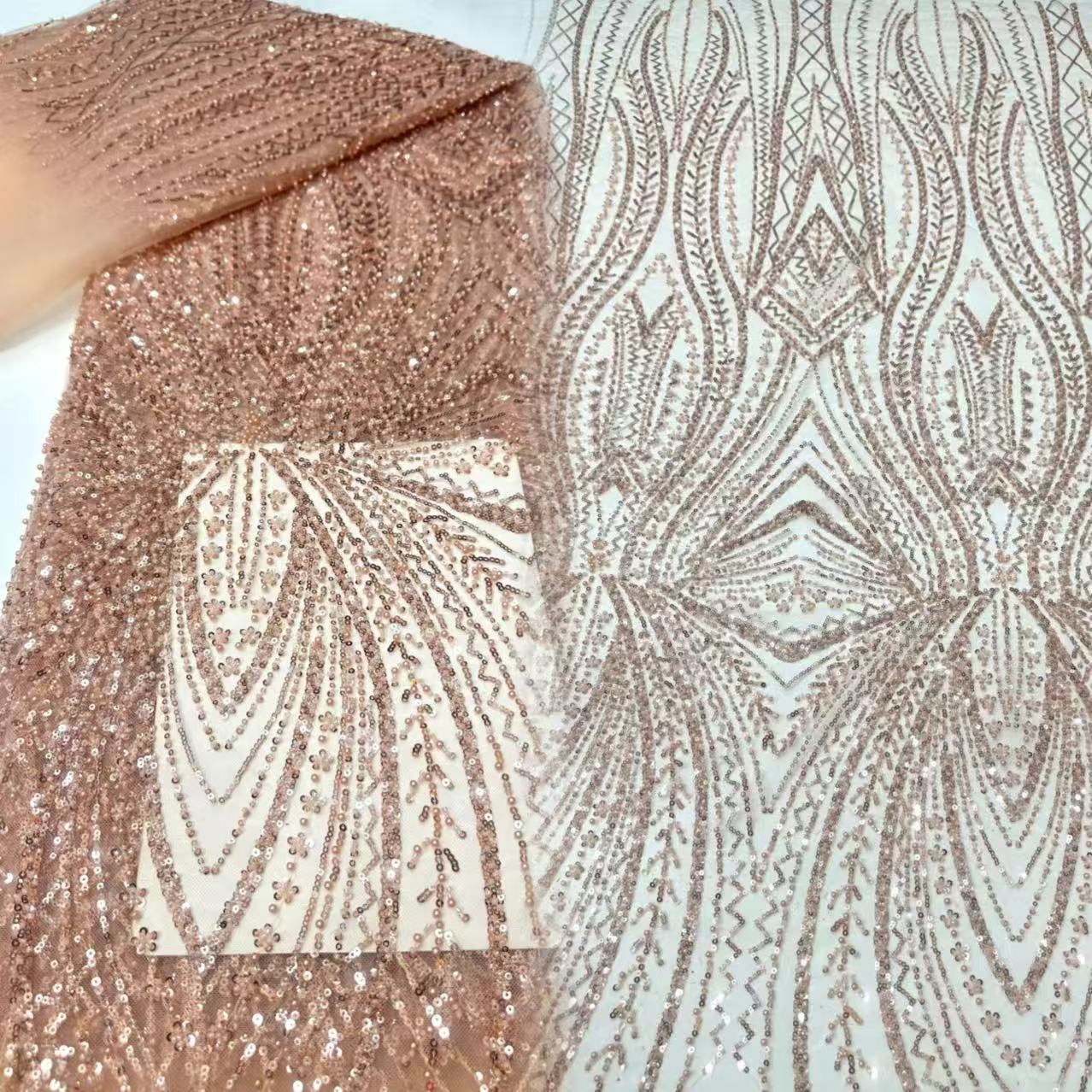 Glitter Tablecloth - Tecido de renda africana com lantejoulas