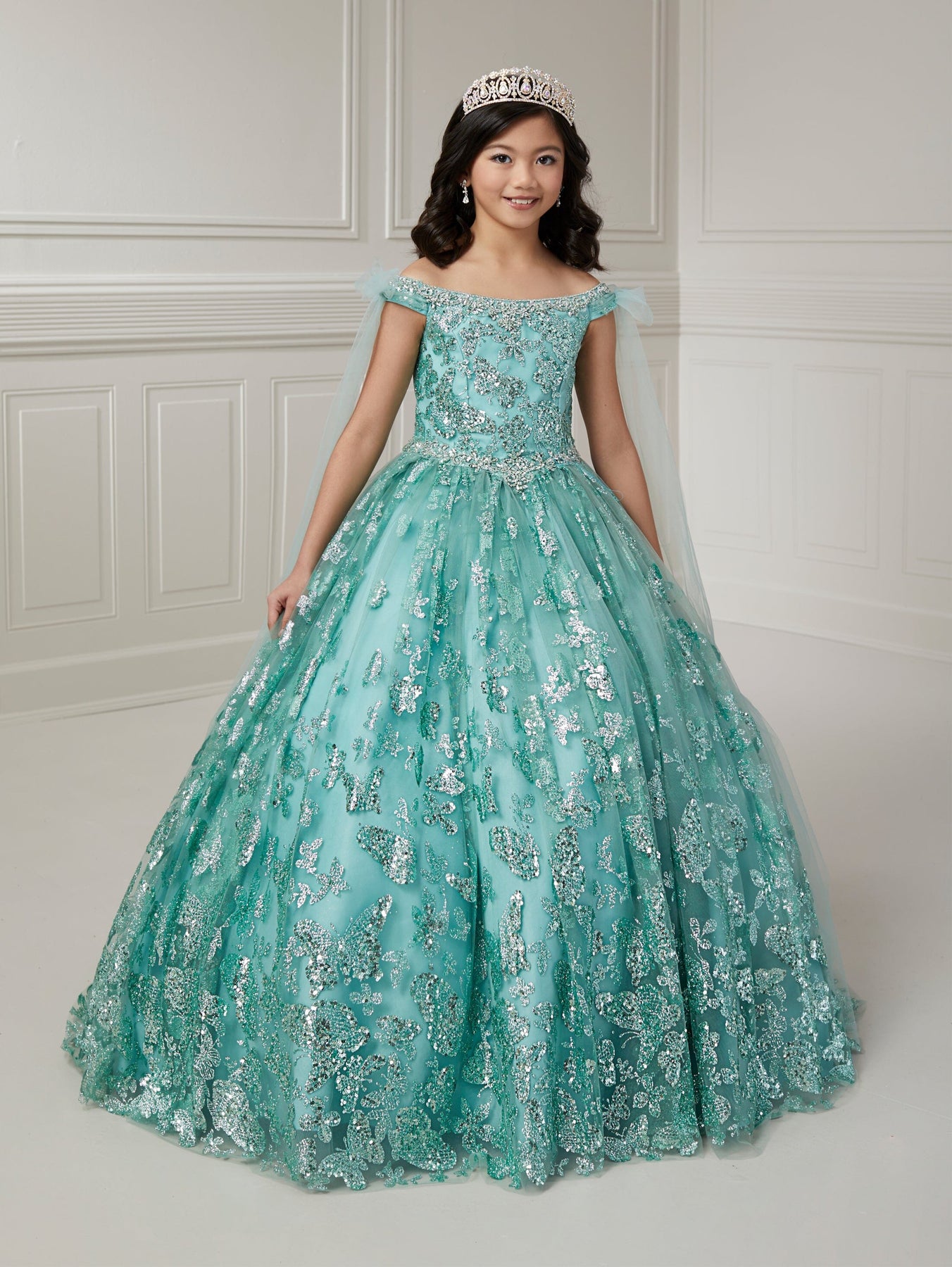 Birthday Sash Glitter - Vestido Deslumbrante para Daminha Verde com