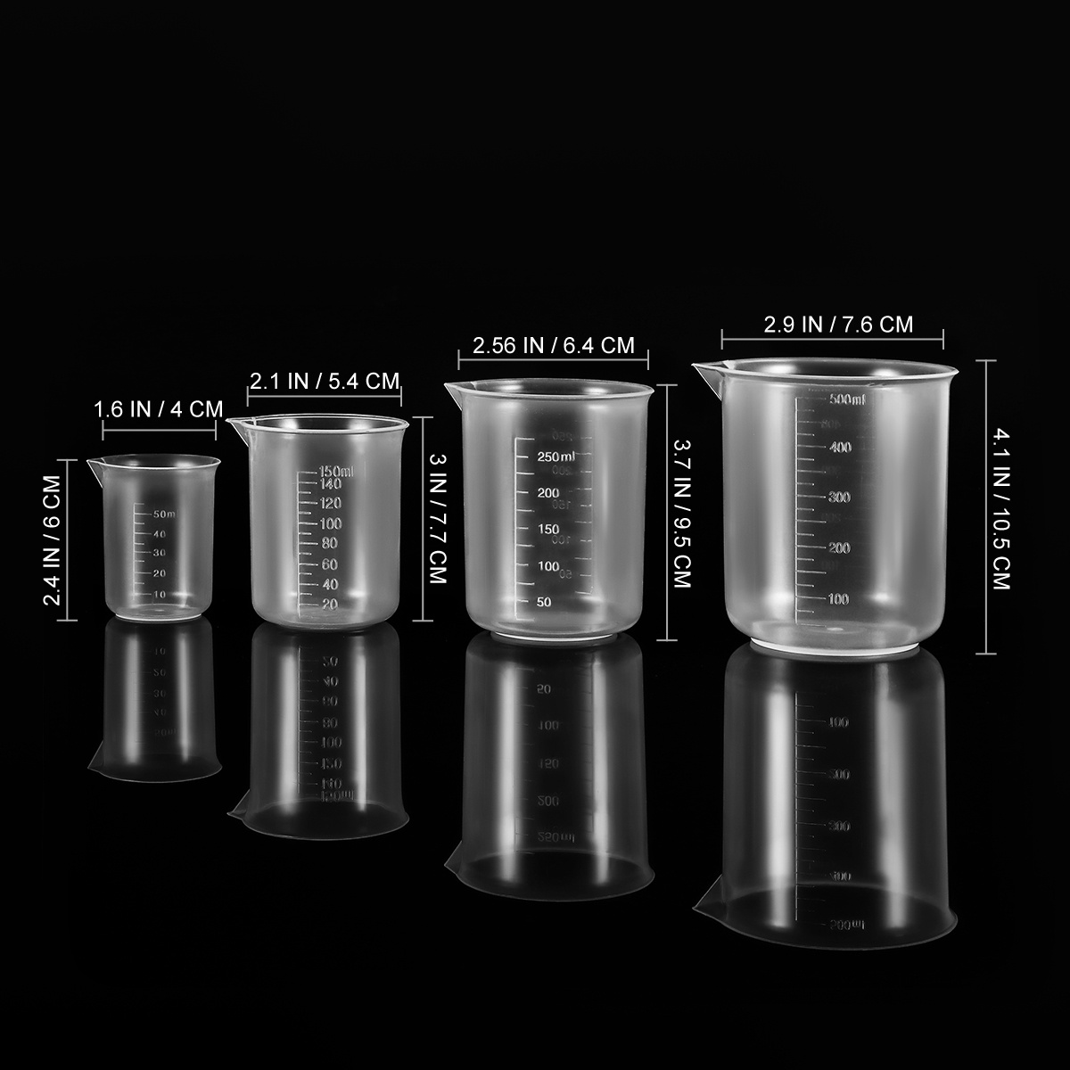 Plastic Cup 50Pcs - Copo de medição de plástico transparente,