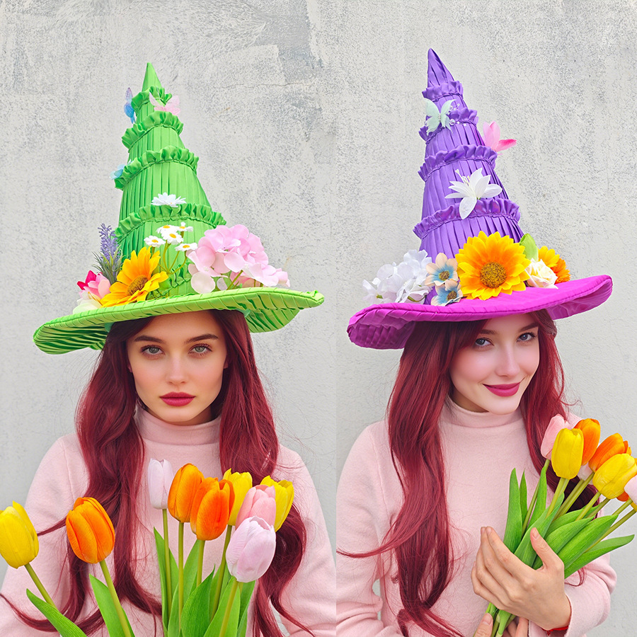 Party Hat Cone - Chapéu de Bruxa de Páscoa, Chapéu