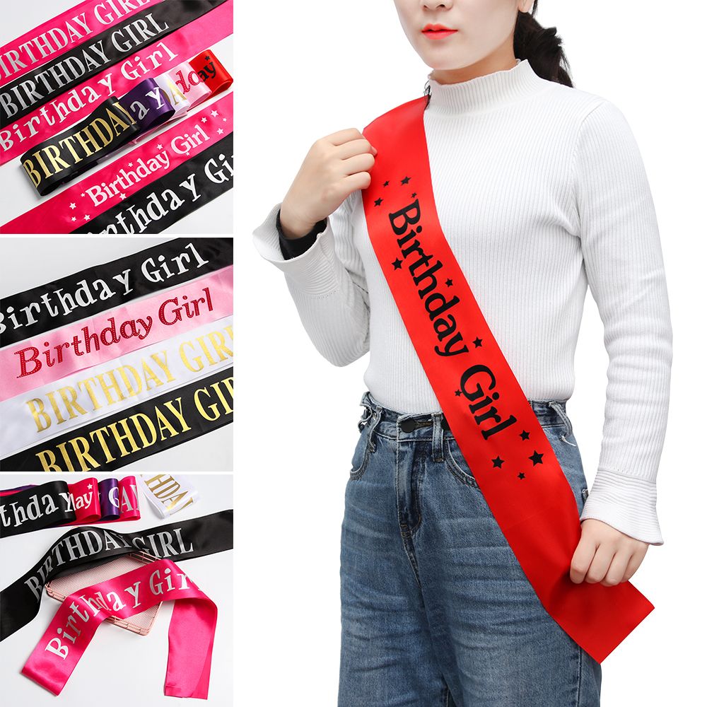 Birthday Sash Glitter - Aniversário menina glitter cetim faixa fitas