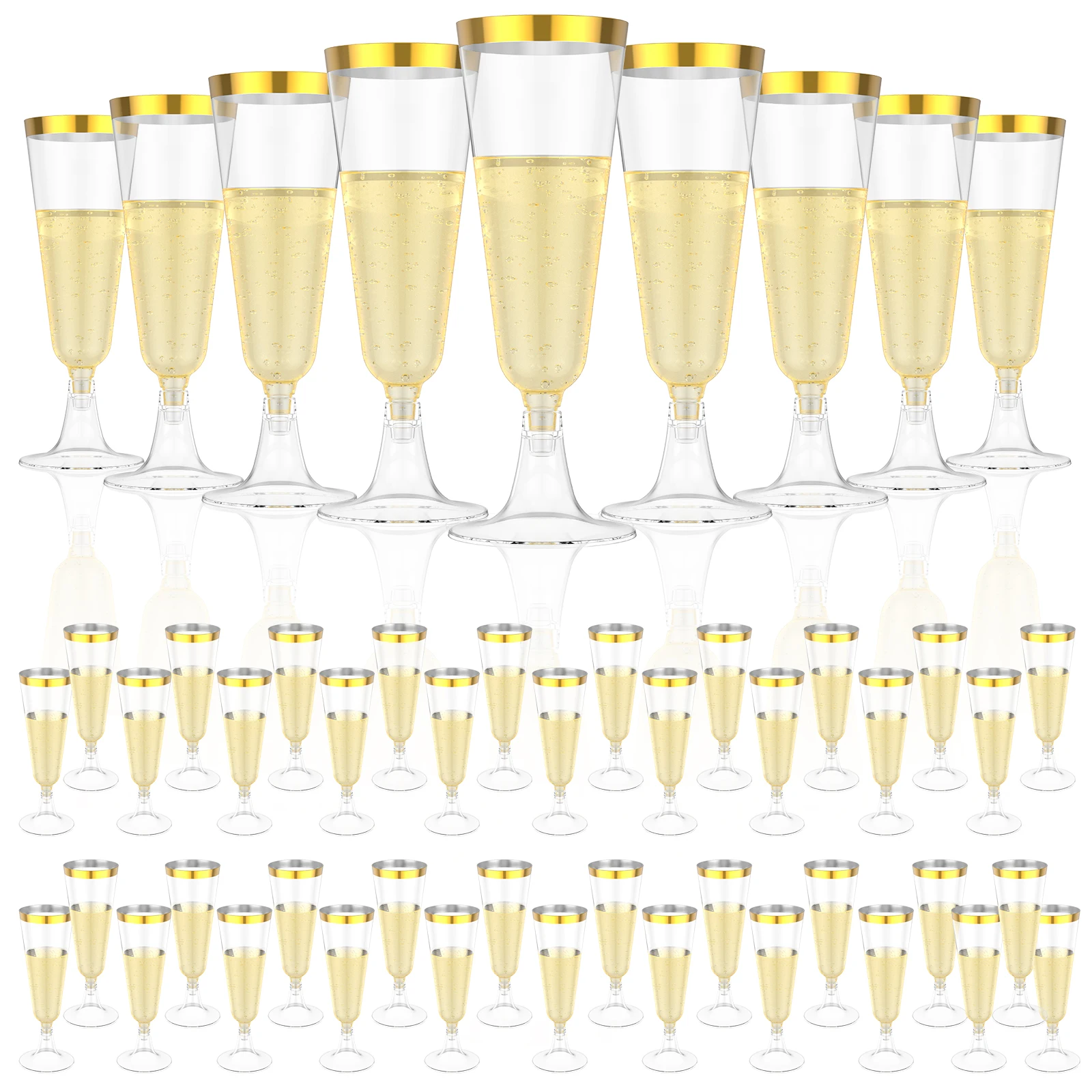 Plastic Cup 50Pcs - 50 Copos de Plástico para Champanhe