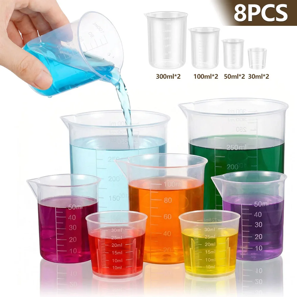 Conjunto de 8 Copos Medidores  - Plastic Cup 50Pcs avaliação e preço