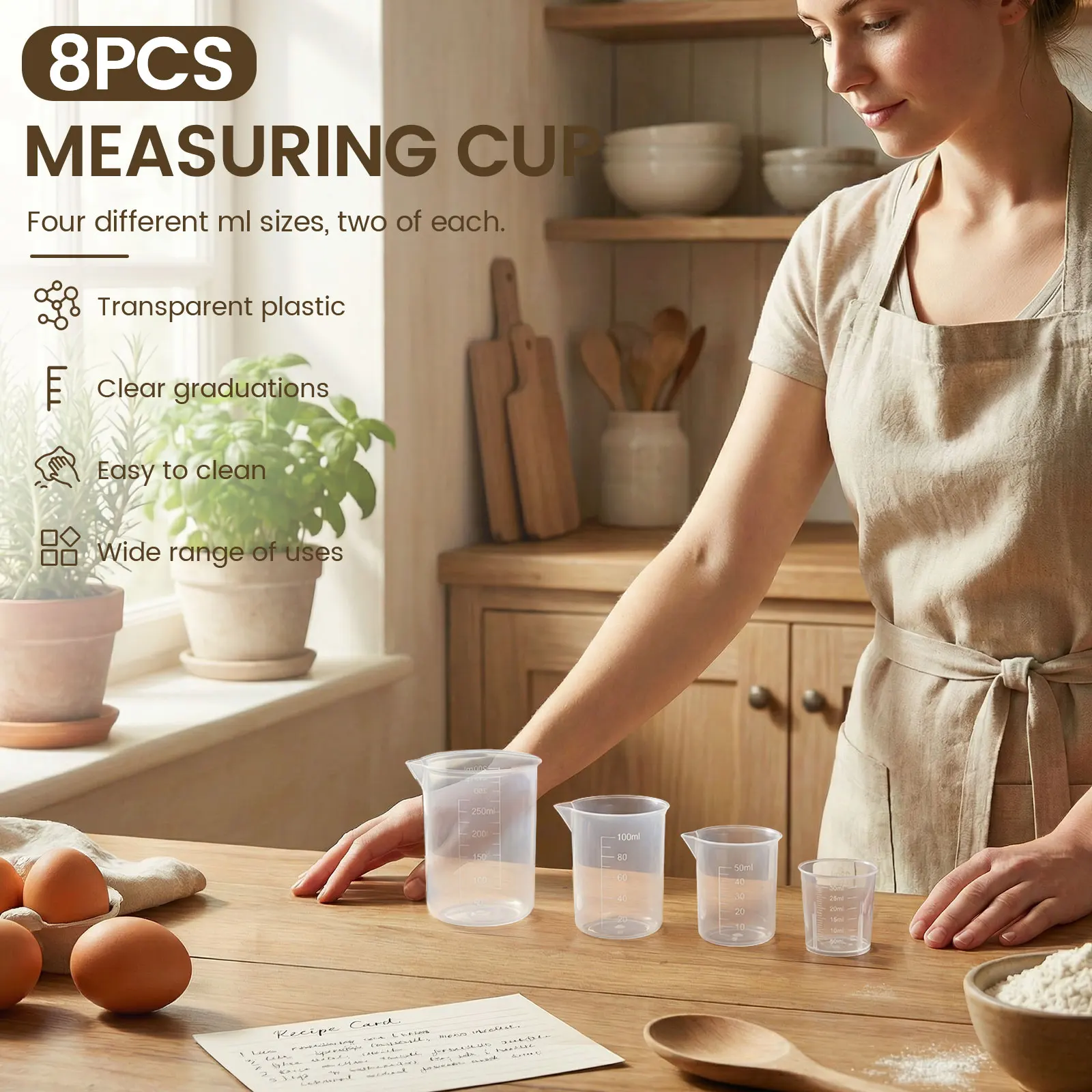 Conjunto de 8 Copos Medidores  - Plastic Cup 50Pcs avaliação e preço