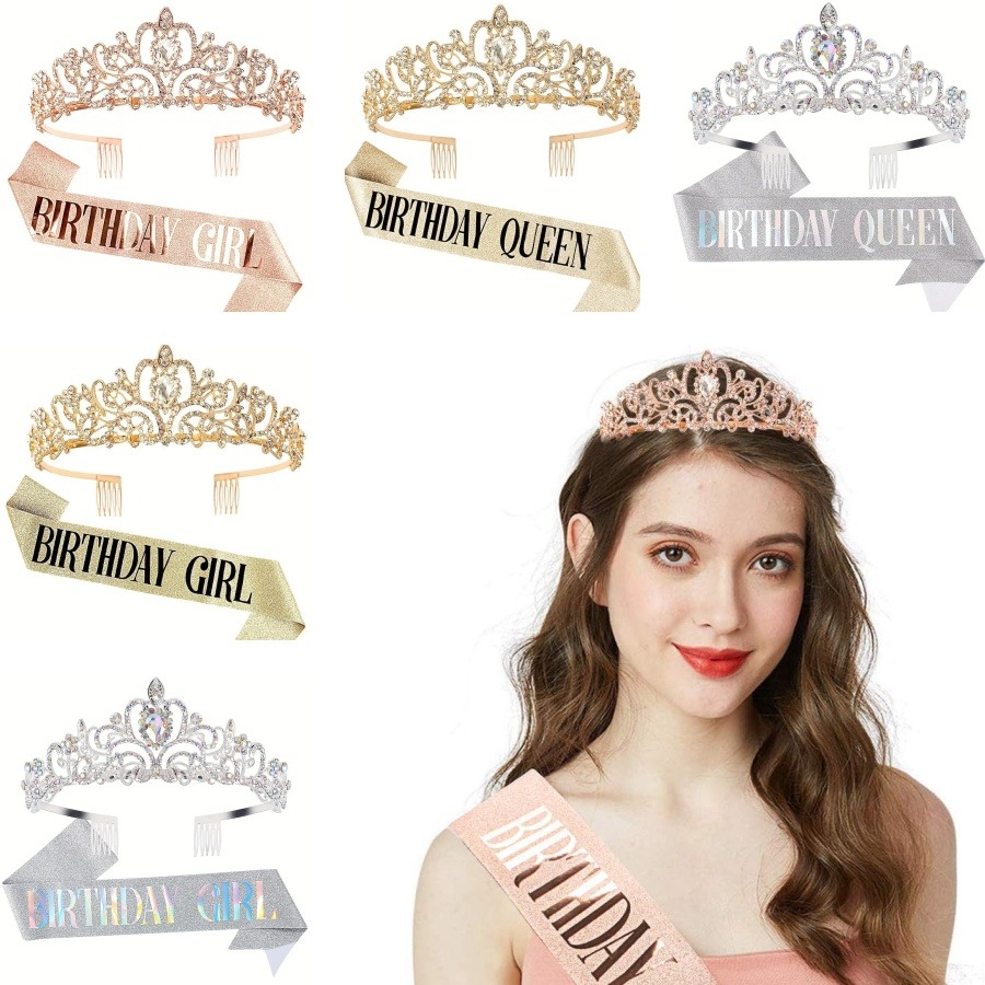 Conjunto de 2 Peças Tiara de C - Birthday Sash Glitter avaliação e preço