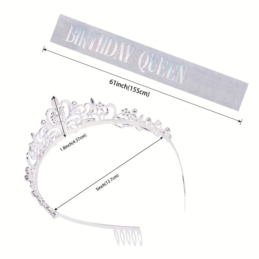 Conjunto de 2 Peças Tiara de C - Birthday Sash Glitter avaliação e preço
