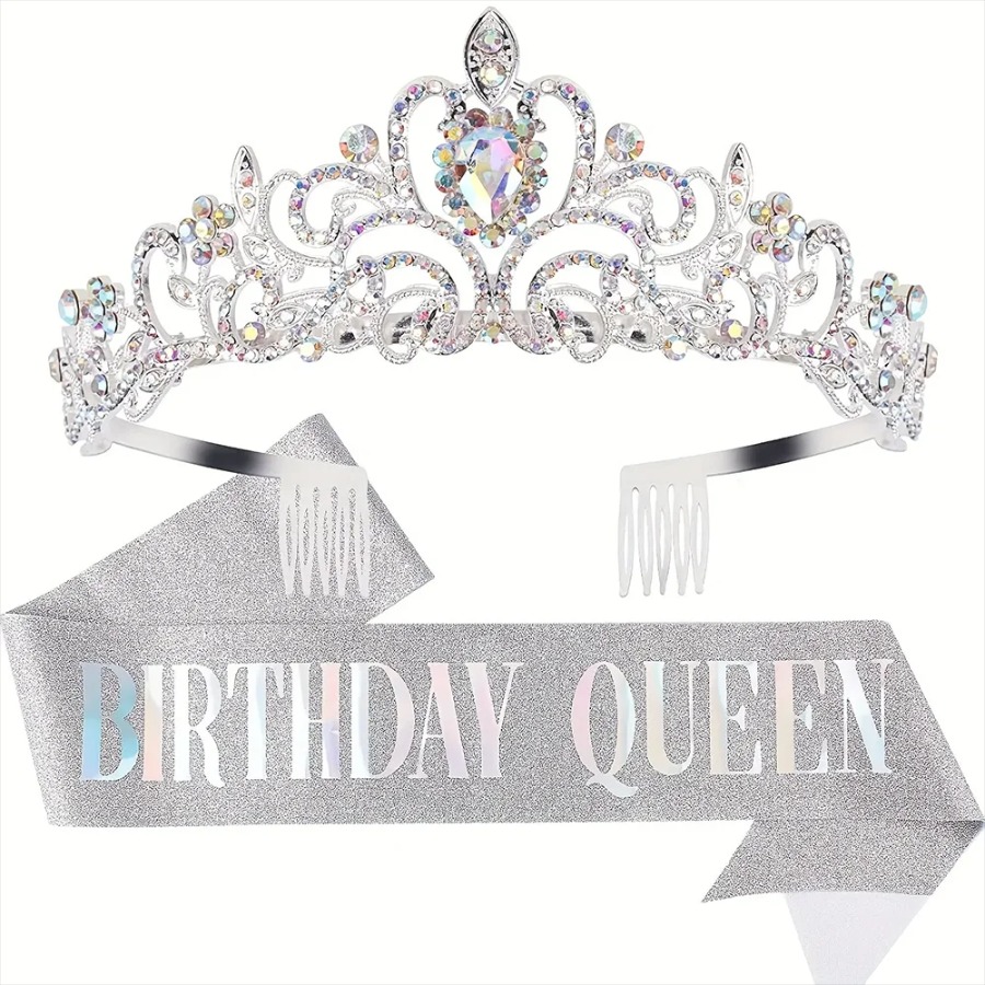 Conjunto de 2 Peças Tiara de C - Birthday Sash Glitter avaliação e preço