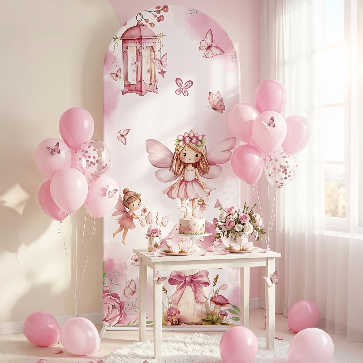 Fundo de Fada e Cogumelo para  - Dessert Table Backdrop avaliação e preço