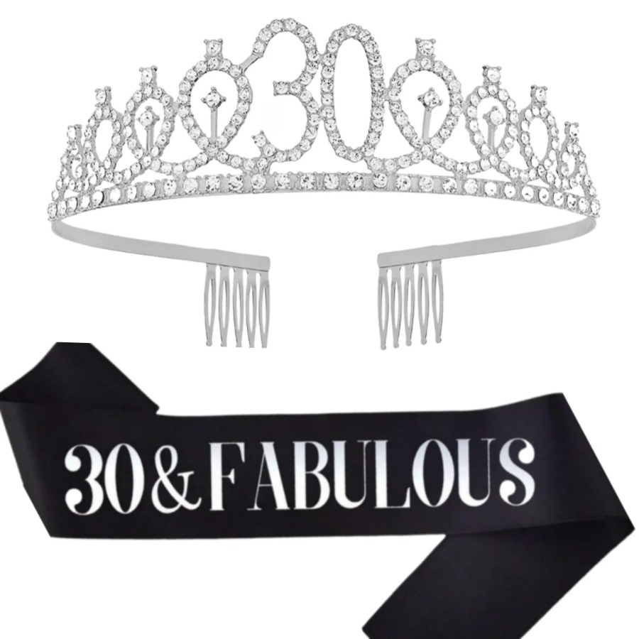 Tiara de Aniversário Prateada  - Birthday Sash Glitter avaliação e preço