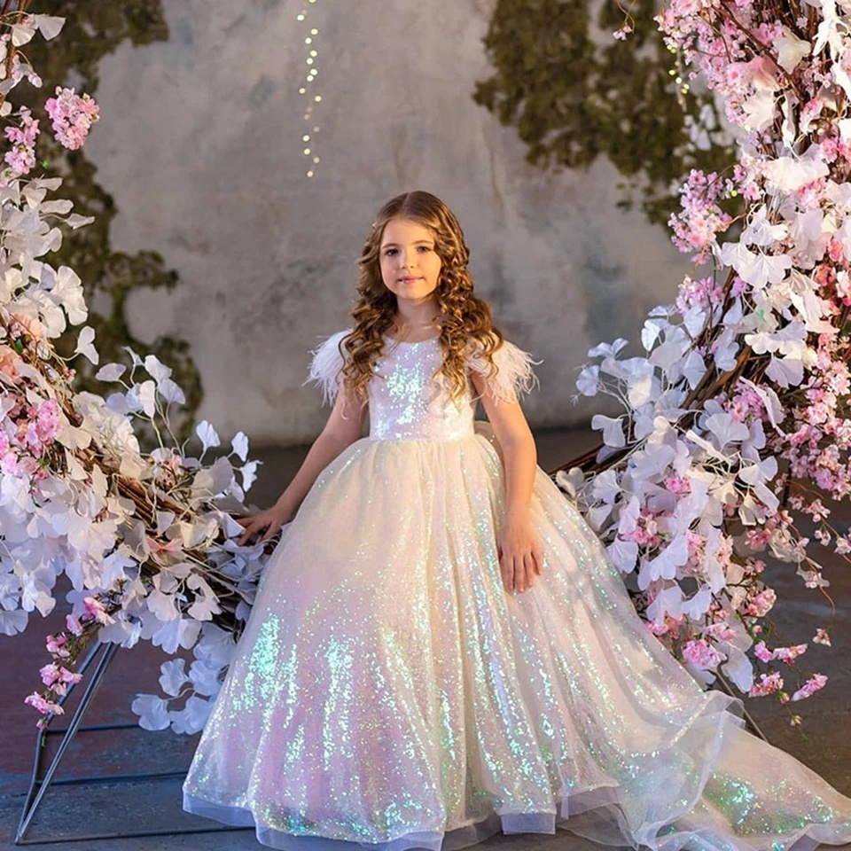 Vestido de menina de flor com  - Birthday Sash Glitter avaliação e preço