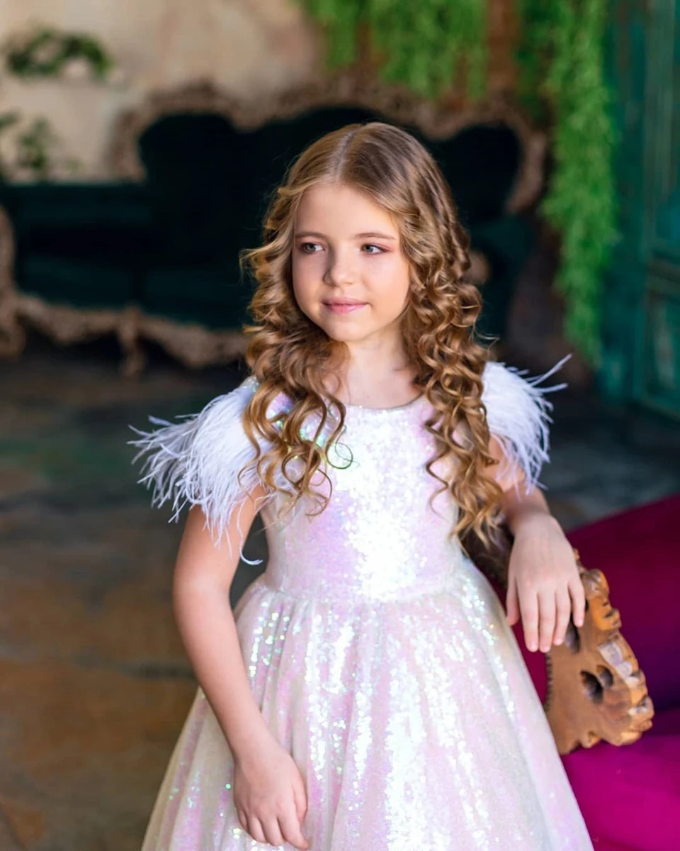 Vestido de menina de flor com  - Birthday Sash Glitter avaliação e preço