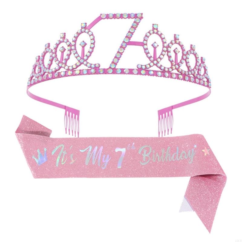Conjunto tiaras e faixa aniver - Birthday Sash Glitter avaliação e preço