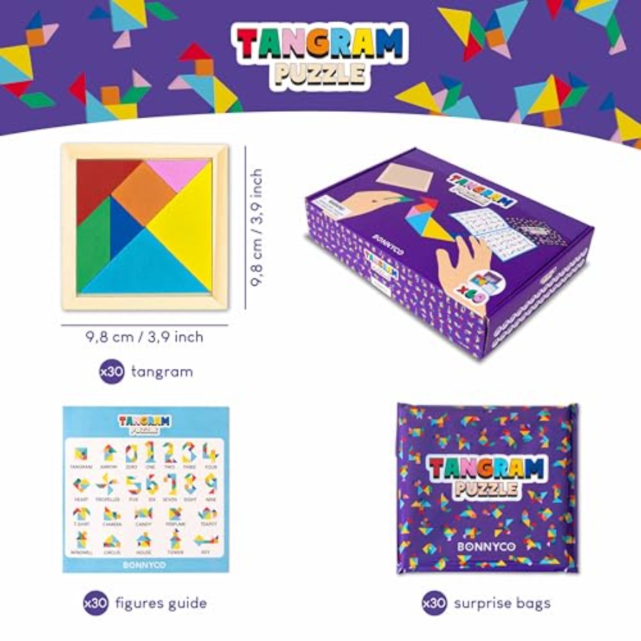Quebra-Cabeça de Madeira Tangr - Party Favor Bag avaliação e preço