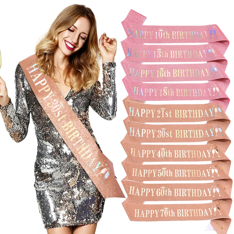 Glitter Sash para Festas de An - Birthday Sash Glitter avaliação e preço