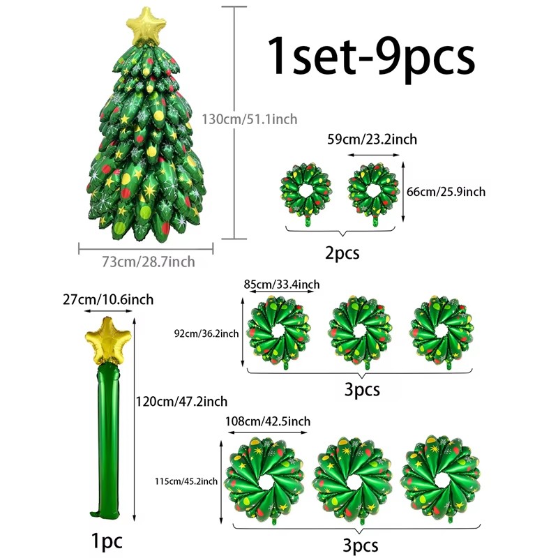 3D Christmas Tree Balloons Set - Event Party Shop avaliação e preço