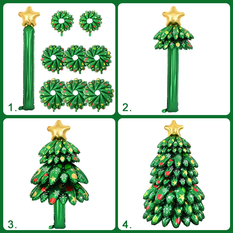 3D Christmas Tree Balloons Set - Event Party Shop avaliação e preço