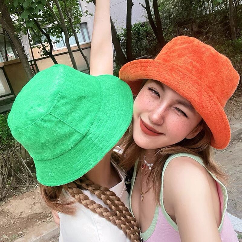 Unisex Terry Cloth Bucket Hat, - Cotton Candy Cone avaliação e preço