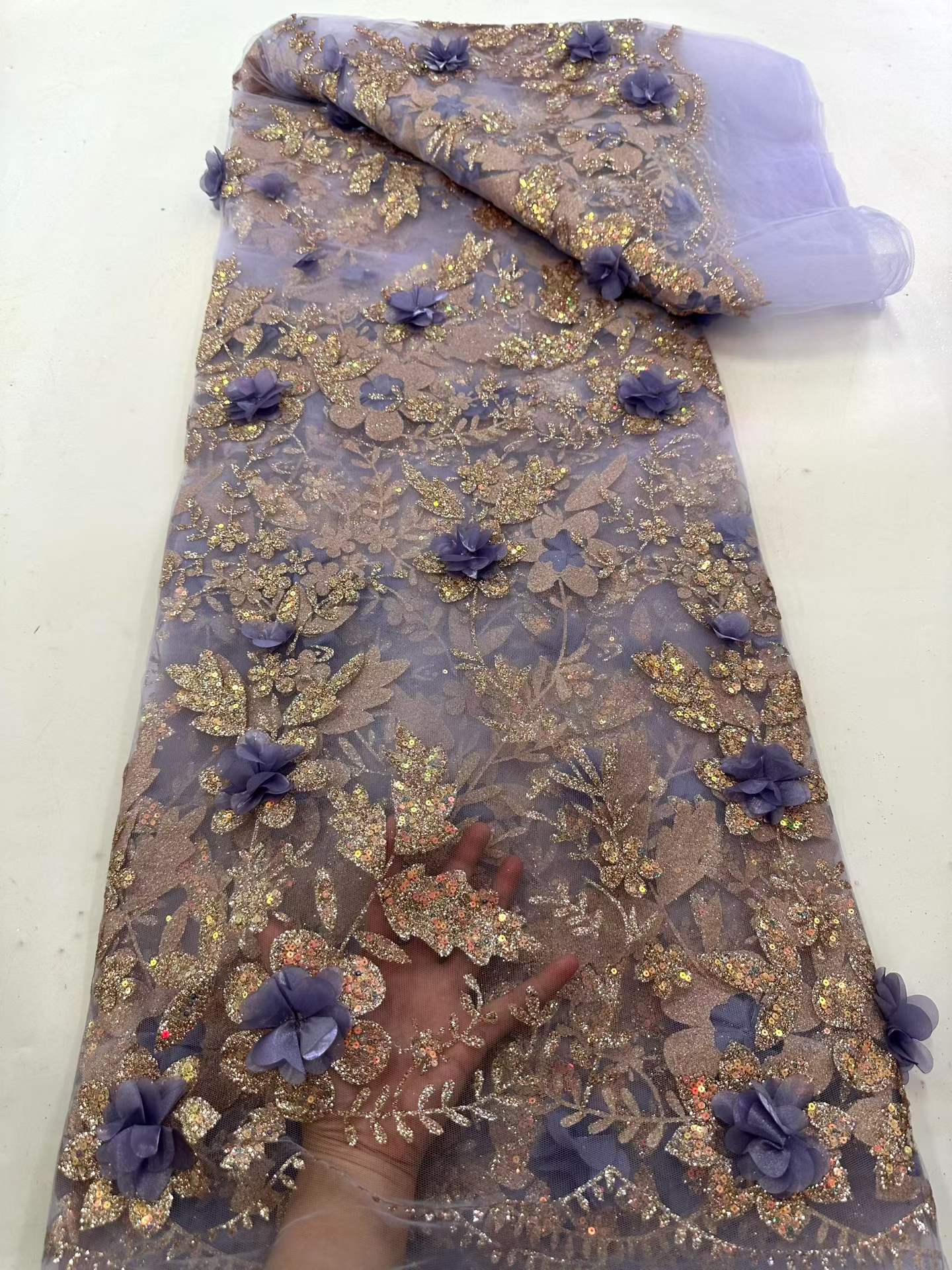Tecido de Renda Africana Borda - Glitter Tablecloth avaliação e preço