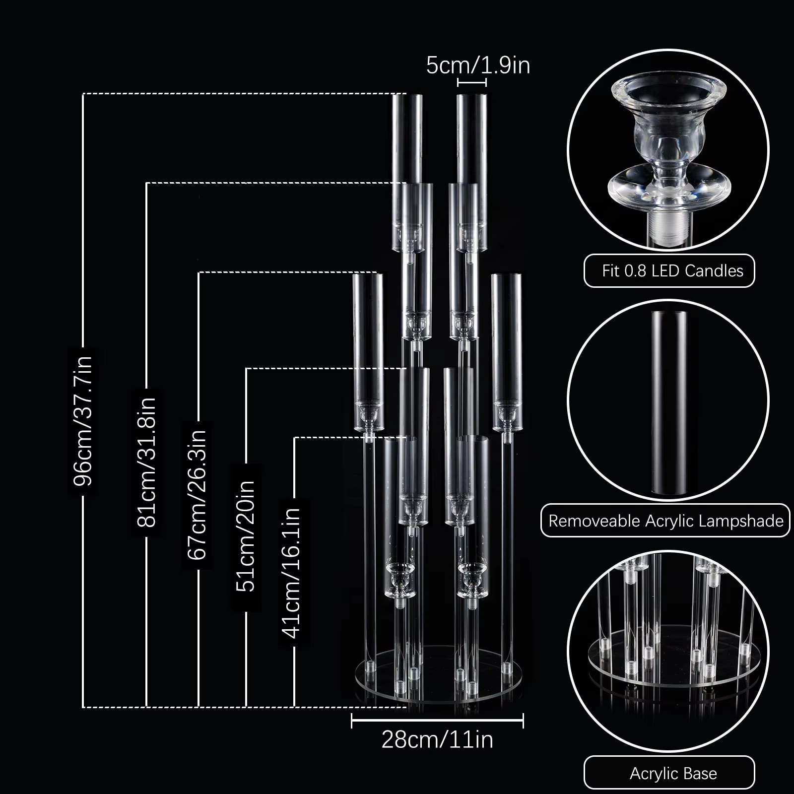 Candelabros de Acrílico com 10 - Centerpiece Stick avaliação e preço