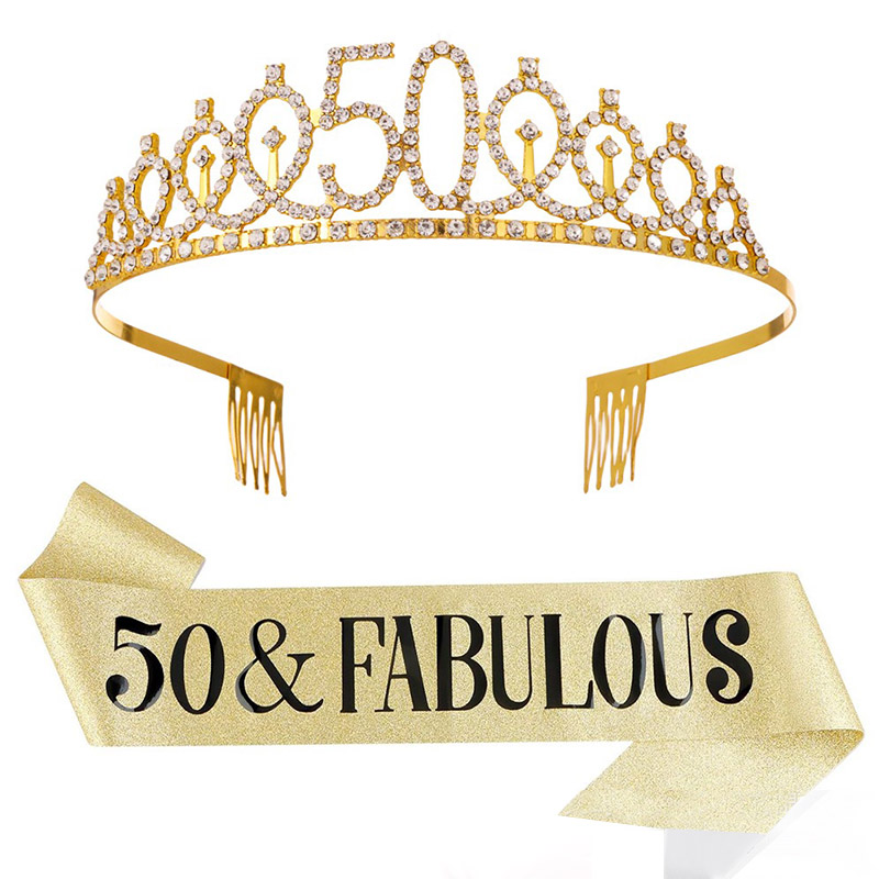 30- 50th aniversário decoração - Birthday Sash Glitter avaliação e preço