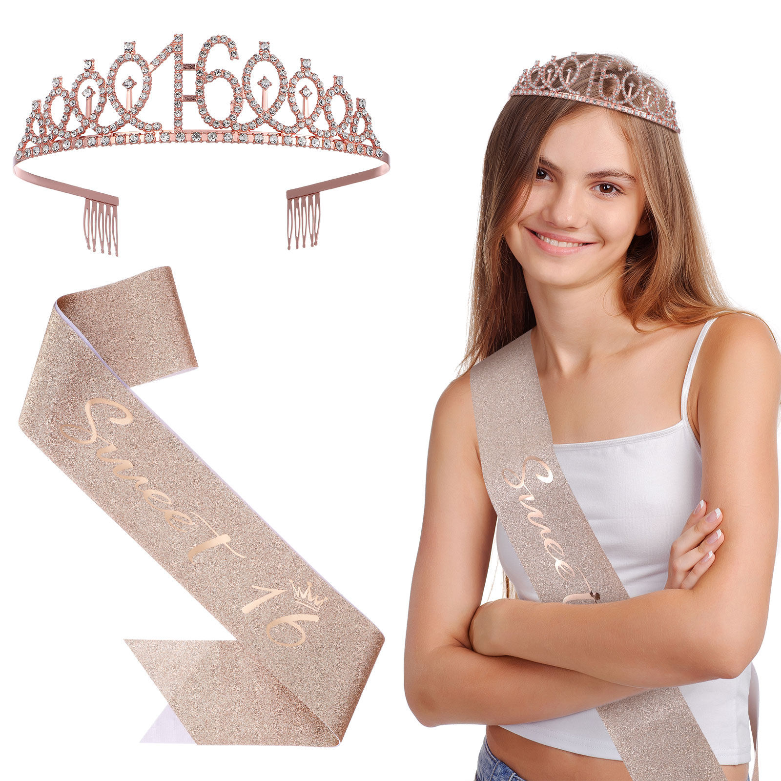 Conjunto de Tiara Brilhante pa - Birthday Sash Glitter avaliação e preço