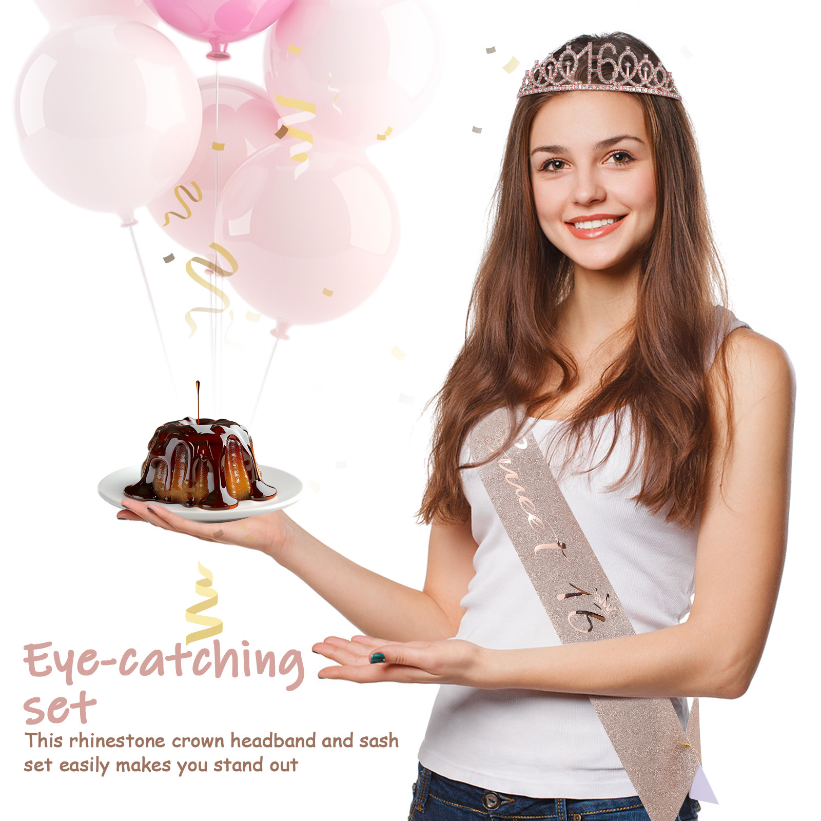 Conjunto de Tiara Brilhante pa - Birthday Sash Glitter avaliação e preço